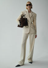 Load image into Gallery viewer, Wide leg tailored silk pants in beige
