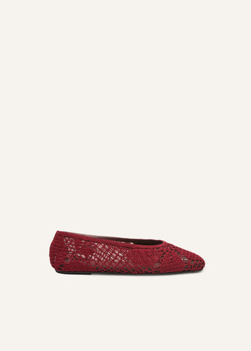 PF25 BALLET FLATS CROCHET BURGUNDY