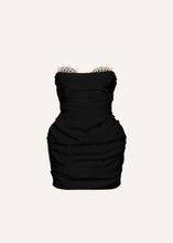 Load image into Gallery viewer, Crochet bustier mini dress in black
