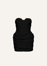 Load image into Gallery viewer, Crochet bustier mini dress in black
