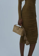 Load image into Gallery viewer, Apolonia bag in beige suede with flower charm
