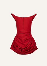 Load image into Gallery viewer, Off-shoulder bustier dress in red
