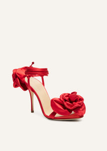 PF25 FLOWER SHOES SATIN RED 105