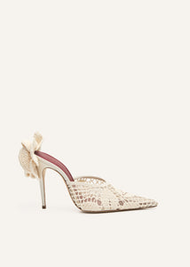 PF25 HEEL MULES CROCHET CREAM