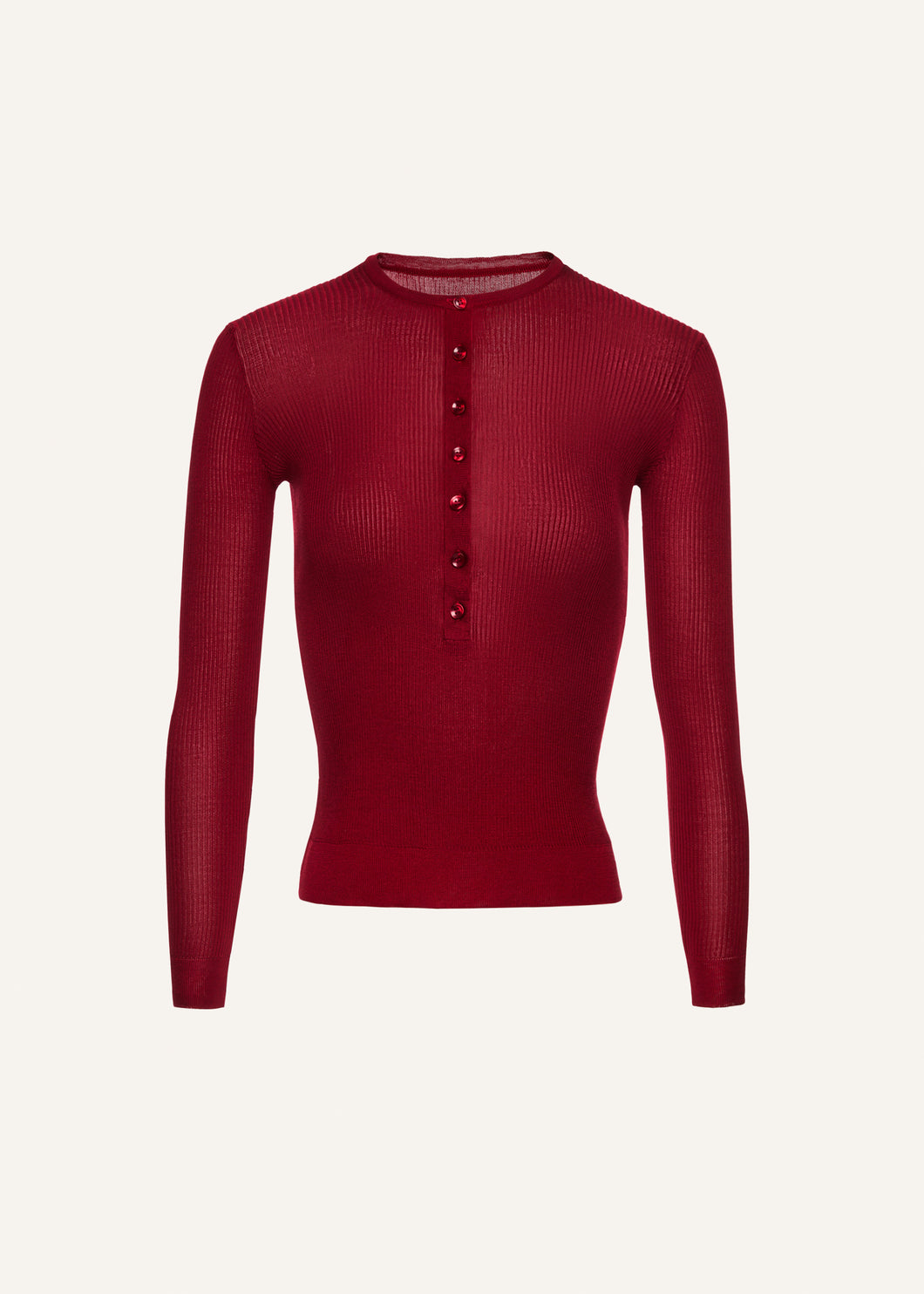 Knitwear henley top in bordeaux