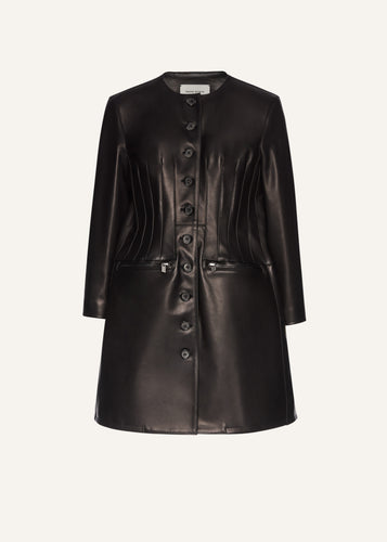 PF25 LEATHER 03 COAT BLACK