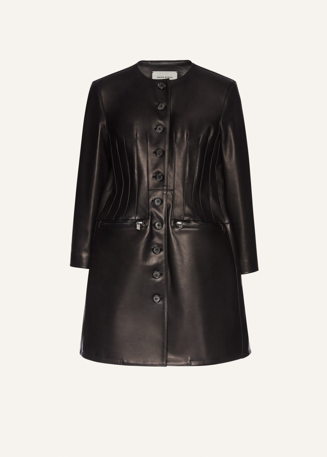 PF25 LEATHER 03 COAT BLACK