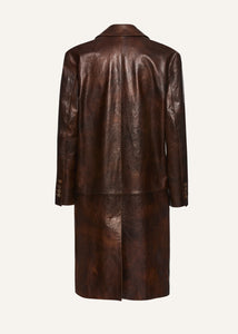 PF25 LEATHER 05 COAT BROWN