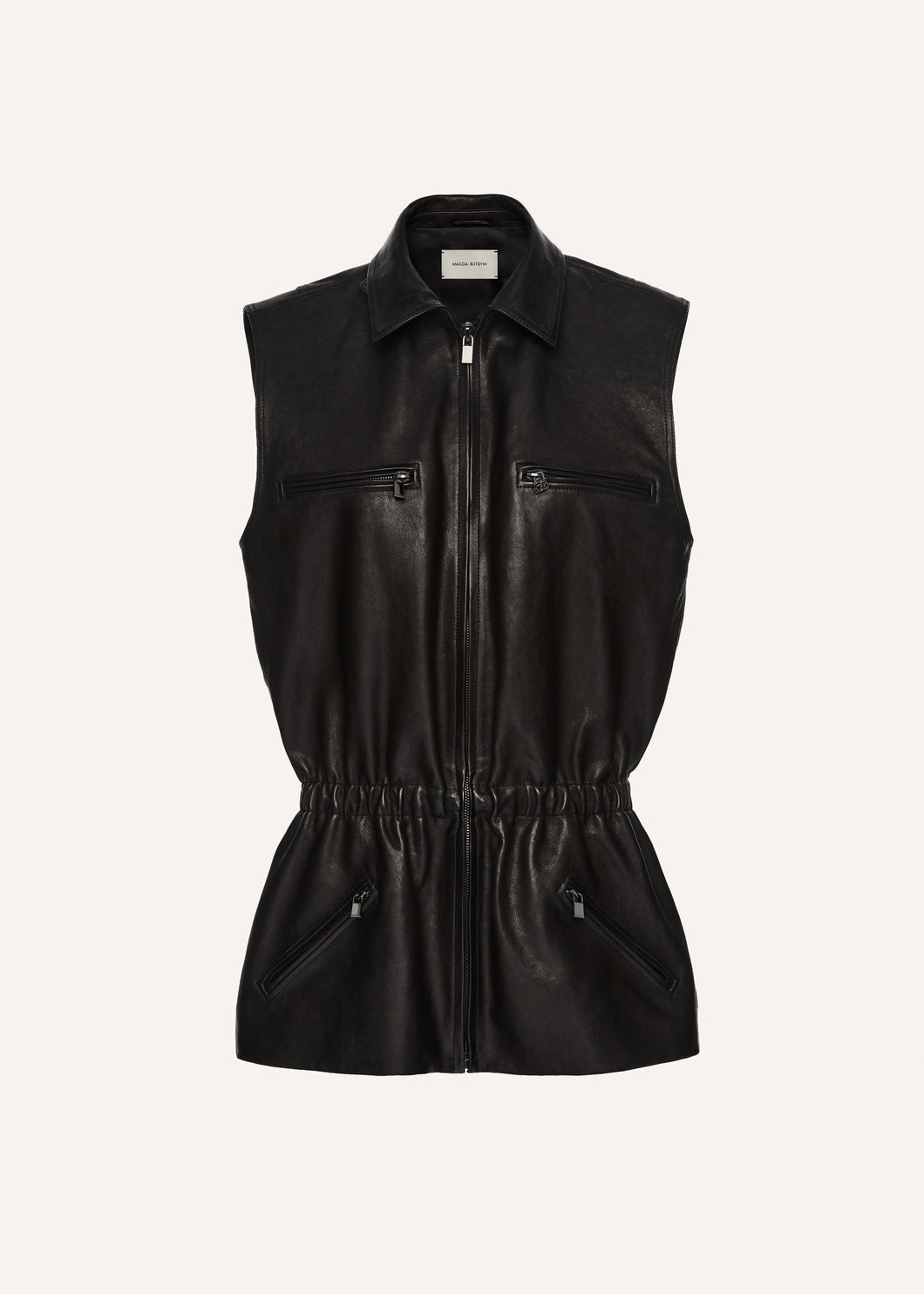 PF25 LEATHER 13 VEST BLACK