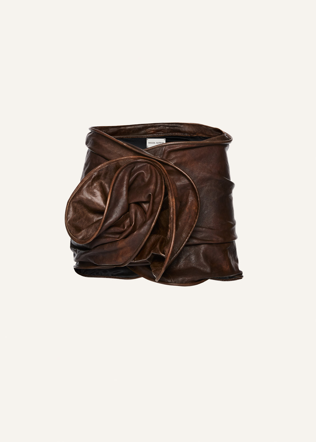 PF25 LEATHER 17 SKIRT BROWN
