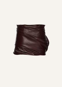 PF25 LEATHER 17 SKIRT BURGUNDY