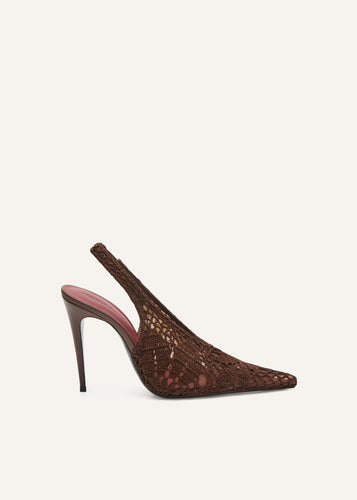 PF25 SLINGBACK CROCHET BROWN