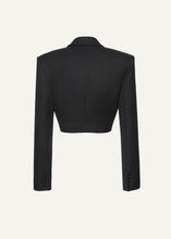 Load image into Gallery viewer, Cropped double breasted blazer in black
