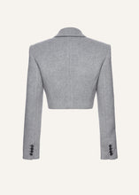 Load image into Gallery viewer, Cropped double breasted blazer in grey
