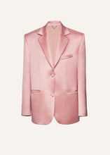 Load image into Gallery viewer, Classic satin oversized blazer in pink

