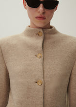 Load image into Gallery viewer, Cashmere high neck blazer in beige
