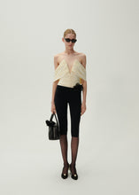 Load image into Gallery viewer, Ruched v neck wrap blouse in cream

