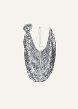 Load image into Gallery viewer, Cowl neck sequin blouse in silver
