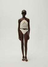 Load image into Gallery viewer, Pearl halterneck tube top in cream
