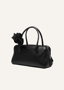 Brigitte bag in black leather and silver