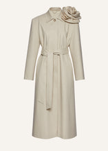 Load image into Gallery viewer, Belted gabardine coat in cream
