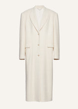 Load image into Gallery viewer, Single breasted long coat in beige bouclé
