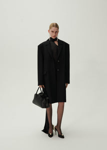 Oversized midi coat in black