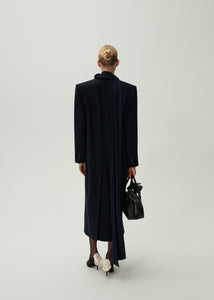 Long classic wool coat in navy