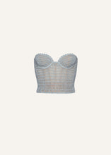 Load image into Gallery viewer, Crochet bustier top in light blue
