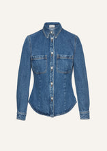 Load image into Gallery viewer, 70&#39;s denim button down shirt in blue
