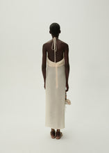 Load image into Gallery viewer, Pearl halterneck midi dress in cream
