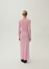 Load image into Gallery viewer, Gathered long sleeve maxi dress in pink
