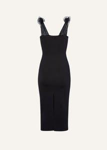 Muslin straps tube dress in black