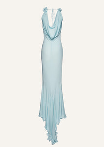 Cowl neck maxi dress in blue