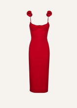 Load image into Gallery viewer, Bustier midi dress in red
