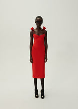 Load image into Gallery viewer, Bustier midi dress in red
