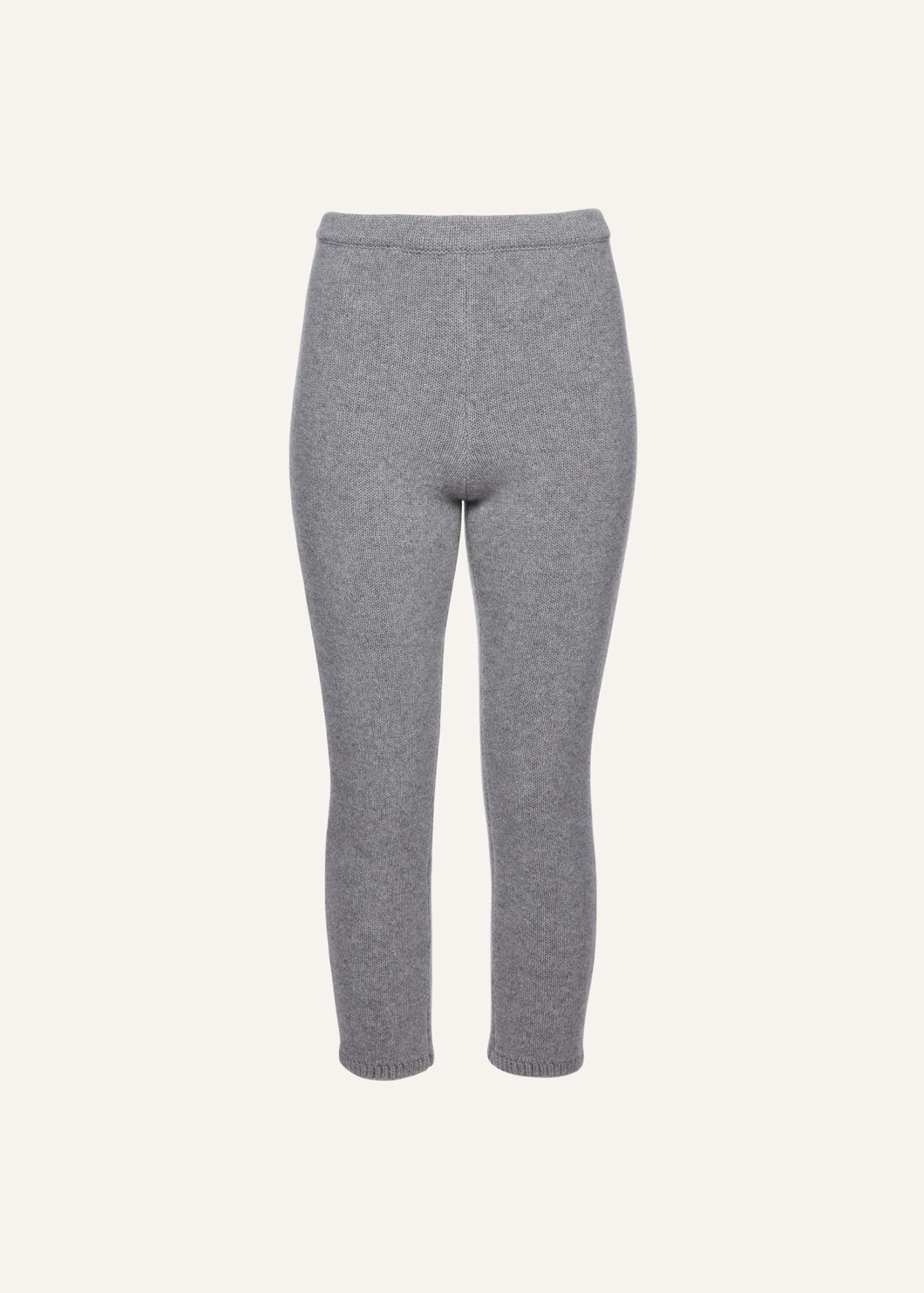 Cropped knitwear leggings in light grey