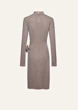 Load image into Gallery viewer, High neck knit midi dress in beige
