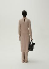 Load image into Gallery viewer, High neck knit midi dress in beige
