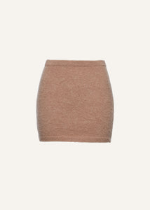 Mohair mini skirt in caramel