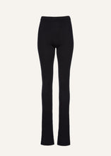 Load image into Gallery viewer, Flared knitwear pants in black
