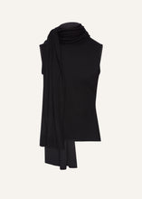 Load image into Gallery viewer, Sleeveless high neck knit top in black
