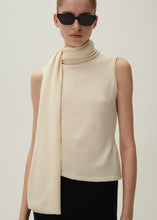 Load image into Gallery viewer, Sleeveless high neck knit top in cream
