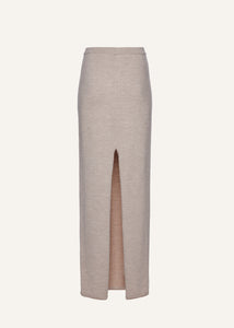 Knitwear maxi skirt in beige