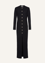 Load image into Gallery viewer, Pearl button duster cardigan in black
