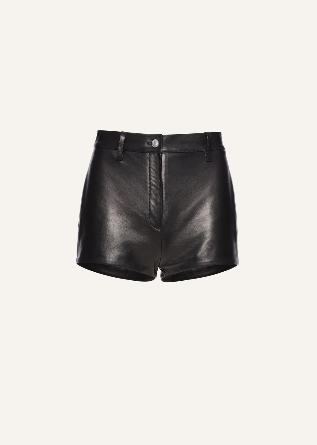 Leather hot shorts in black