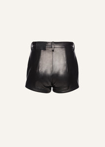 Leather hot shorts in black