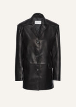 Load image into Gallery viewer, Leather car jacket in black
