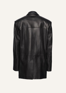 Leather car jacket in black