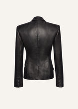 Load image into Gallery viewer, Fitted leather blazer in black
